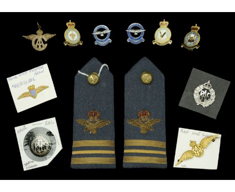 Royal Air Force Badges and Insignia. A selection of Royal Air Force and related insignia including a Royal Flying Corps Sweet