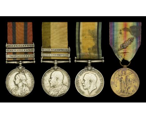 Four: Sergeant J. Mulvaney, alias J. Brown, Cheshire Regiment  Queen’s South Africa 1899-1902, 3 clasps, Cape Colony, Orange 