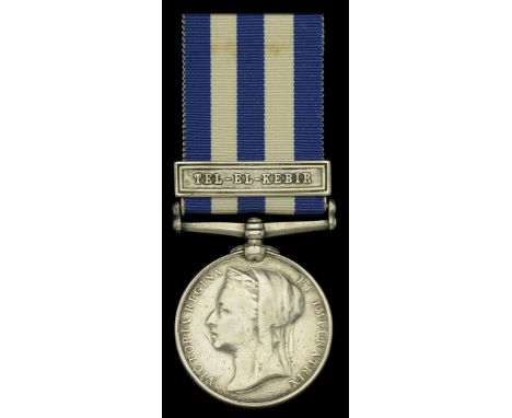 Egypt and Sudan 1882-89, dated reverse, 1 clasp, Tel-El-Kebir (2411. Sergt: R. Wright. 4/Dgn. Gds.) polished and worn, fair £
