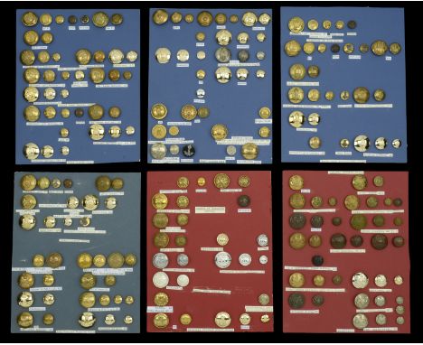 Buttons. A good selection of Military and Civilian Buttons to assorted Army Corps and small units, over six cards, including 
