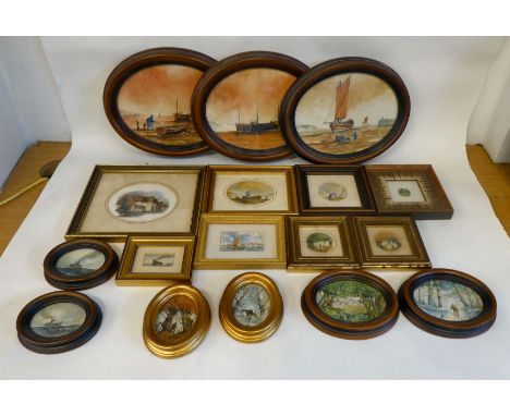 Ralph Howell - a selection of watercolours, mainly miniatures, depicting a variety of subjects&nbsp; largest 8" x 7"