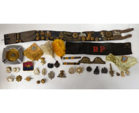Miscellaneous military cap badges, other insignia and associated collectables, some copies: to include Royal Army Service Cor
