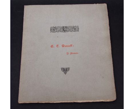 F R BEECHENO: E T DANIELL, A MEMOIR, Norwich, privately printed, 1889, limited to 50 only, inscribed "C J Watson, Esq, from t