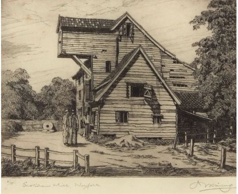 AR HENRY JAMES STARLING, ARE (1895-1996) "Shotesham Mill, Norfolk" black and white etching, signed, numbered 8/75 and inscrib