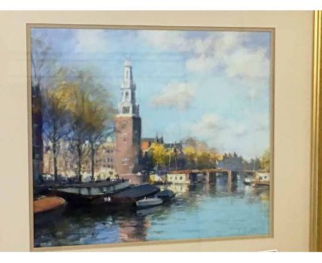 Bob Richardson (b1938), Westertoren Amsterdam, pastel drawing signed R. Richardson, 37cm by 43cm 