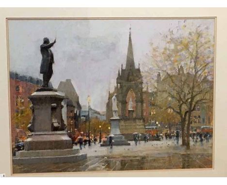 Bob Richardson (b1938), Albert Square Manchester, pastel drawing signed R. Richardson, 45cm by 61cm 