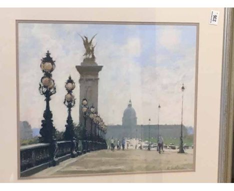 Bob Richardson (b1938), Pont Alexandre Paris, pastel drawing, signed R. Richardson, 42cm by 48cm 