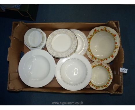 A quantity of china including Royal Worcester Classic White dishes, Limoges bowls, Cashmere soup bowls, Royal Doulton Naples 