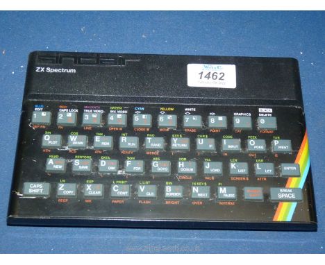 Vintage Computer interest - A Sinclair ZX Spectrum Personal Computer, made in the UK, Rubber Keys, marked D01-273394.