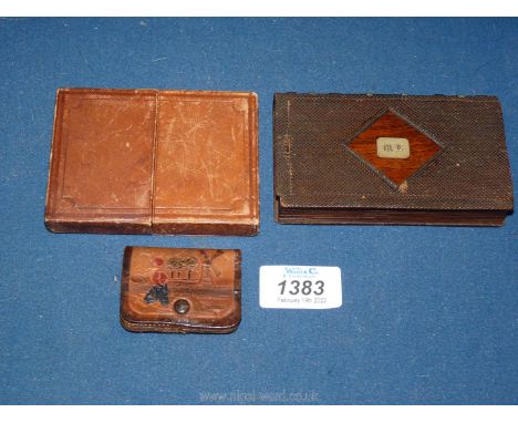 A small quantity of miscellanea including calling card holder, purse and playing card holder in form of book with green baize