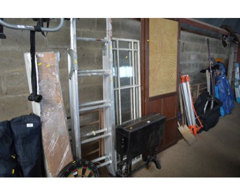 An aluminium step ladder 