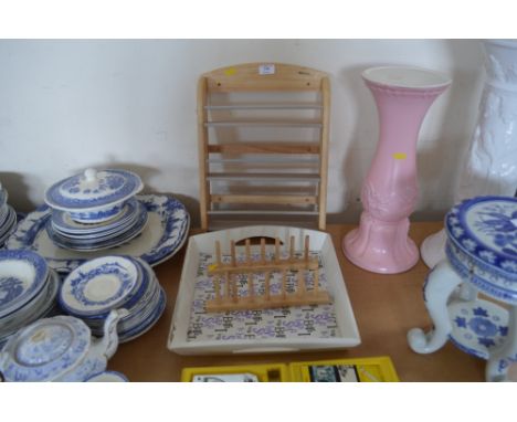 A small spice rack; together with a plate rack and tray