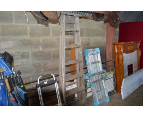 A wooden step ladder