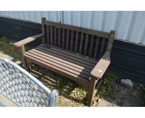 A wooden bench 