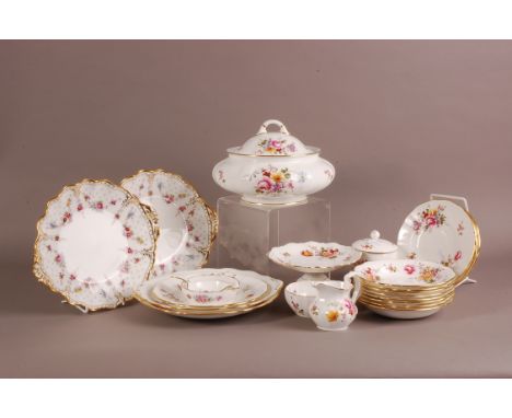 A second half 20th century Royal Crown Derby  Posies part dinner and tea service, together a pair of RCD Royal Antionette pla