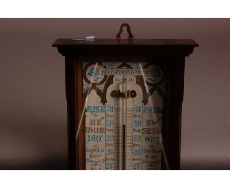 A reproduction Admiral Fitzroy Barometer, in mahogany case, 97cm high