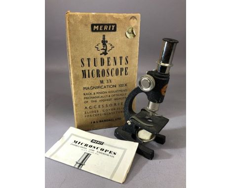 Vintage Merit Students Microscope, in original box