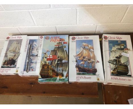 AIRFIX Scale Model Kits boxed to include: Special edition classic ships, HMS Victory, HMS Bounty etc (5)