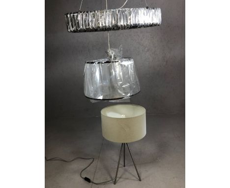 Collection of modern light fittings and lamp