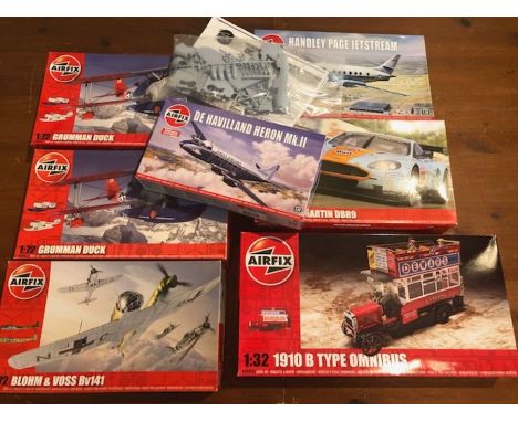 AIRFIX Scale Model Kits boxed to include: Aircraft, Aston Martin DBR9 (8)