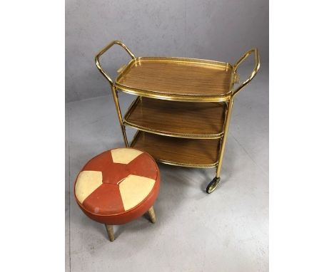 Vintage tea trolley / gin trolley and vintage pouffe