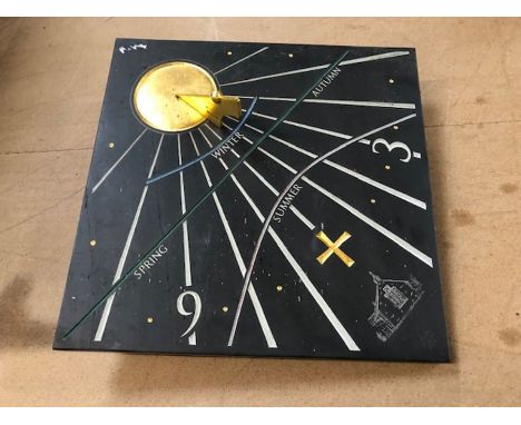 Slate sundial, approx 48cm x 48cm 