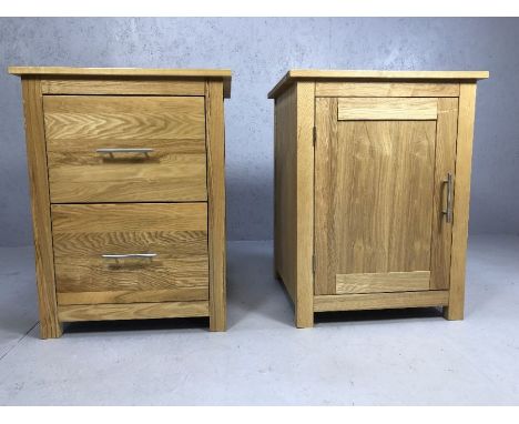 Light wood modern office filing drawers and matching cupboard, each approx 59cm x 55cm x 77cm tall