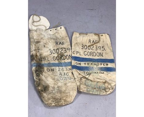 Two vintage RAF canvas kit bags