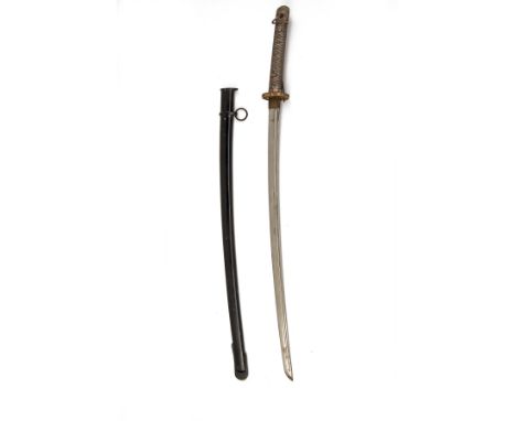 A WORLD WAR TWO JAPANESE NCO'S SHIN-GUNTO KATANA, serial no. 55881, circa 1935, with 27 1/2in. blade shallow fullered along t