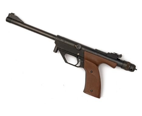 A CASED .177 HAMMERLI 'MASTER' CO2-POWERED MATCH AIR-PISTOL, serial no. 67461, with blued 6 1/2in. barrel, ramp fore-sight, m
