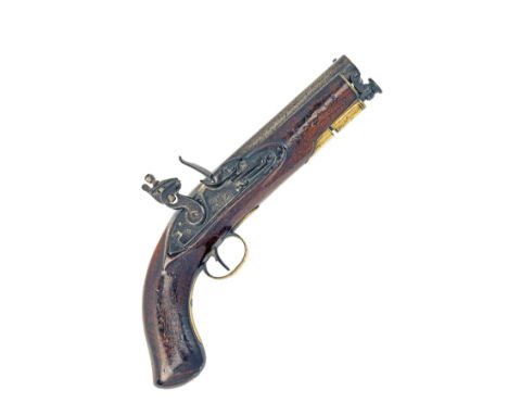 A .650 FLINTLOCK CONSTABULARY-STYLE PISTOL, SIGNED BRANDER &amp; POTTS, no visible serial number, circa 1815, with round 6in.