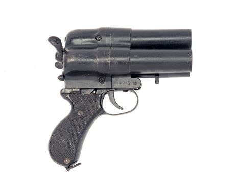 KAYABA KOGYO A SCARCE DEACTIVATED 28MM 'NAMBU TYPE 90' THREE-BARRELLED NAVAL FLARE PISTOL, serial no. 2070, circa 1935, stepp