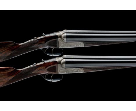 WILLIAM POWELL & SON A PAIR OF 12-BORE 1864 PATENT LIFT-UP TOPLEVER BOXLOCK EJECTORS, serial no. 12247 / 8, for 1909, 29in. n