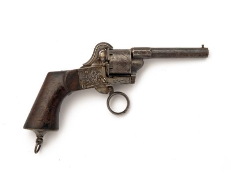 A 7mm PINFIRE POCKET REVOLVER, no visible serial number, probably French circa 1870, the octagonal to round 3 1/2in. barrel m