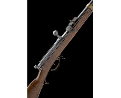 A 15mm NEEDLEFIRE BOLT-ACTION SERVICE RIFLE SIGNED DANZIG, MODEL 'DREYSE M62', serial no 1229, dated for 1868, with octagonal