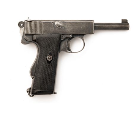 A WEBLEY & SCOTT .455 (AUTO) MKI COMMERCIAL PISTOL, serial no. 97582, dated for 1913, with 5in. exposed barrel, blade fore-si