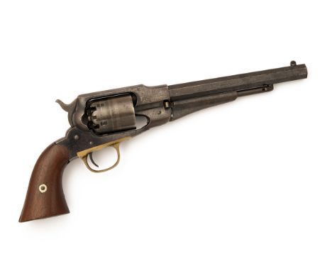 A GOOD MARTIAL MARKED .44 PERCUSSION REMINGTON NEW MODEL ARMY REVOLVER, serial no. 90181, in a later case, circa 1864, with 8