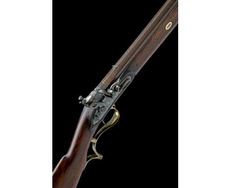 A GOOD 16-BORE FLINTLOCK SPORTING RIFLE SIGNED E. BAKER, LONDON, no visible serial number, circa 1800 and of military style, 