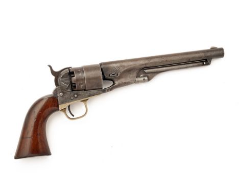 A .44 PERCUSSION COLT 1860 ARMY REVOLVER WITH FACTORY ERROR MARKING, serial no. 154378, for 1865, with 8in. round barrel sign