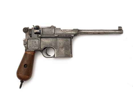A MAUSER 7.63mm C96 BROOMHANDLE CONE-HAMMER SEMI-AUTOMATIC PISTOL, serial no. 13789, for 1898, with 5 1/2in. tapering barrel 