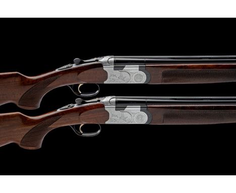 P. BERETTA A PAIR OF 20-BORE 'MOD. S687' SINGLE-TRIGGER OVER AND UNDER EJECTORS, serial no. F85654B / 5B, dated 1991, 28in. n