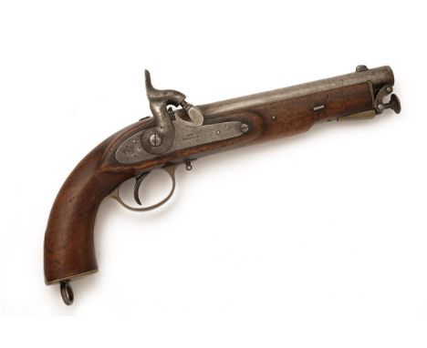 A .65 PERCUSSION EAST INDIA GOVERNMENT PATTERN 1858 LANCER'S PISTOL, no visible serial number, circa 1867, with 8in. smoothbo