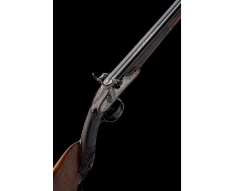 A FINE 22-BORE PERCUSSION DOUBLE-BARRELLED SPORTING GUN, SIGNED LEGROS À PARIS, no visible serial number, circa 1800 with lat