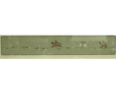 AFTER CECIL ALDIN "Horses and hounds", coloured lithograph, published by Lawrence &amp; Bullen 1903, signed in pencil lower l