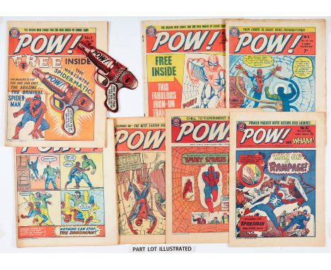 POW! (1967-68) 1-86 final issue. (missing No. 5) No. 1 wfg Spider-Matic Gun (lacking disc bullets). Rusty staples to first 11