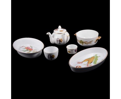Quantity of Royal Worcester Evesham pattern oven to table wares, teapot, etc.  Condition report:This lot comprises the follow