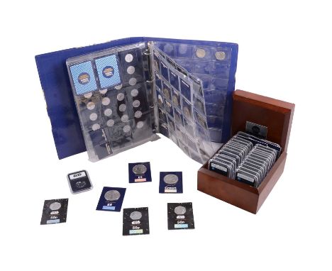 Danbury Mint and Change Checker £5, £2, £1 50p and other coins, to include James Bond £5 coins; The Queen's Beasts £5 coins; 