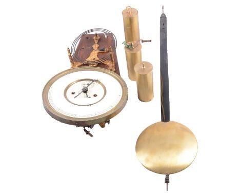CATALOGUE AMENDMENT - Vienna Clock Movement, lacking case the ivorine dial 17.5CM, with a gong, pendulum and weights.Conditio