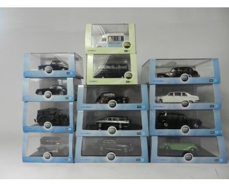 Thirteen boxed models by Oxford Automobiles in 1/43rd scale, models include examples by Humber, Daimler, Armstrong Siddeley, 