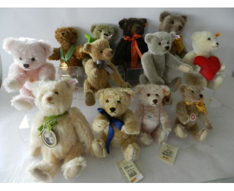 A Steiff collection of 12 teddy bears to include several classic issue (1907), Bunny Campione, Romantic and others (12)